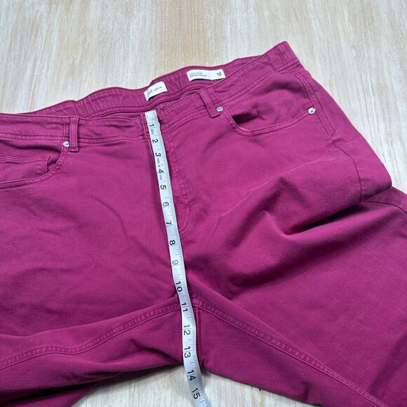 J. Jill Denim High Rise Straight Leg Crop Raw Hem Stretch Burgundy Jeans 18 - Picture 7 of 13